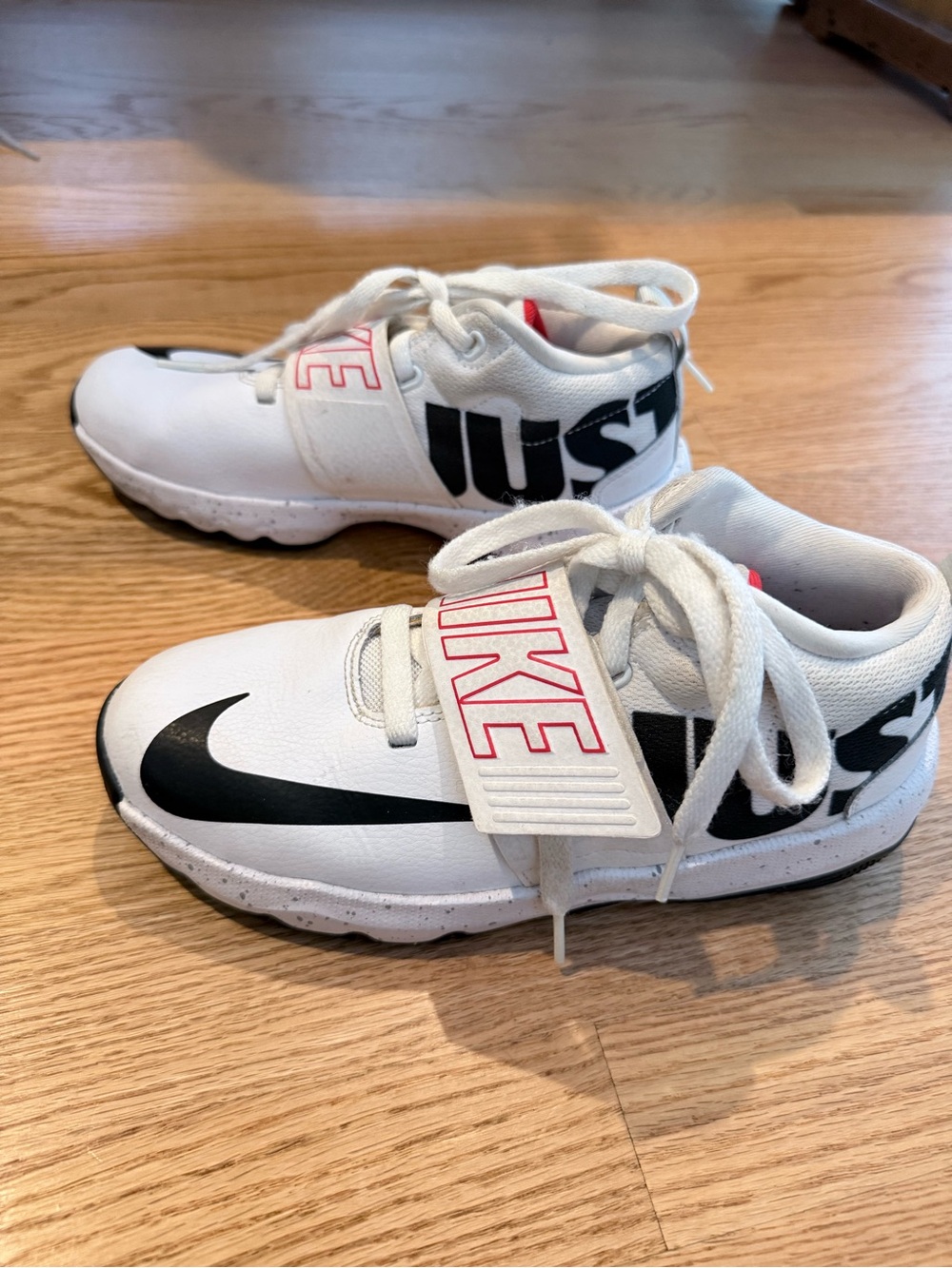 Nike White and Black Kids' Basketball Sneakers size 4.5
